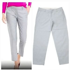 J. Crew Skimmer Oxford Cotton Crop Trouser Pants in Gray Size 4